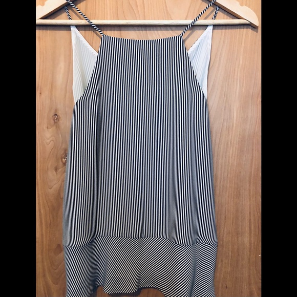 LOFT covered button, thin strap, peplum top. NWT - Picture 2 of 5